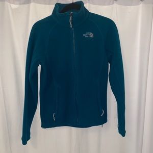 Teal The North Face Fleece, full Zip.